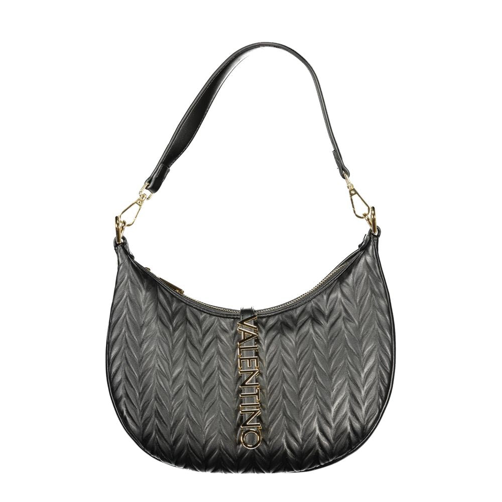 Mario Valentino Black Polyurethane Women's Shoulder Bag - ClickThatClicks 