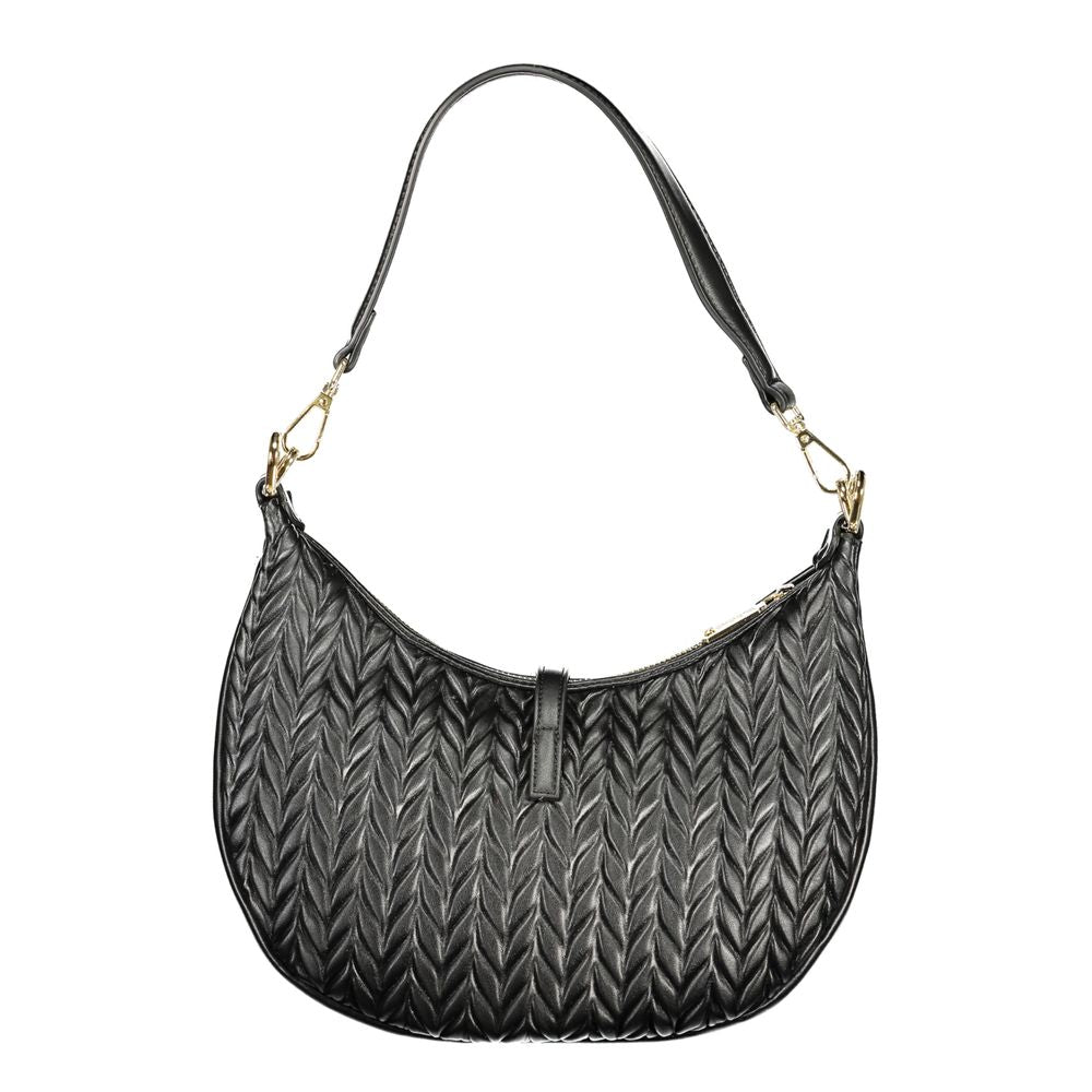 Mario Valentino Black Polyurethane Women's Shoulder Bag - ClickThatClicks 