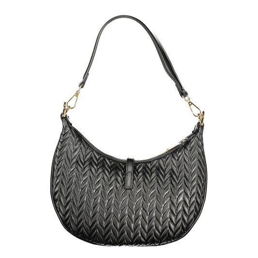 Mario Valentino Black Polyurethane Women's Shoulder Bag - ClickThatClicks 