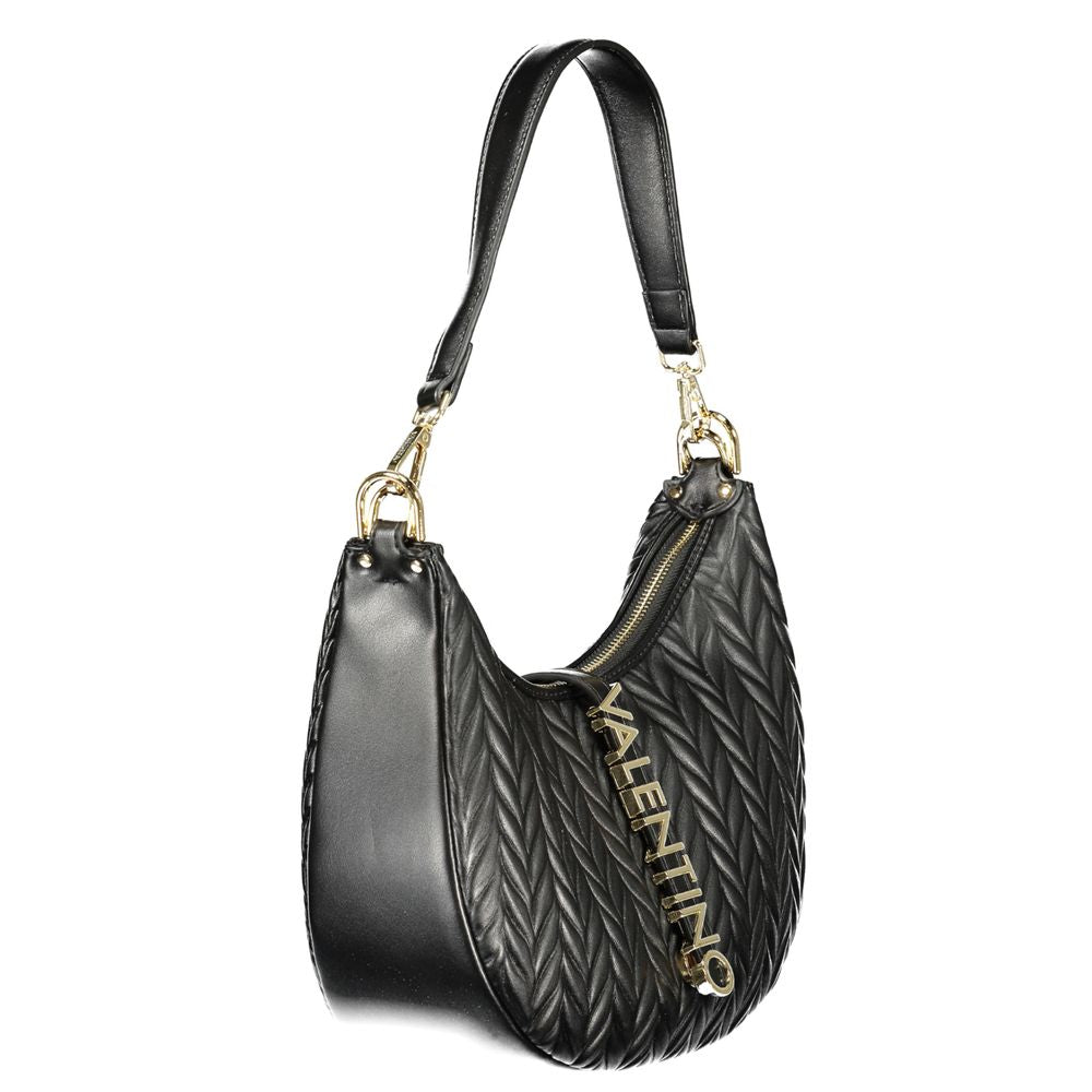 Mario Valentino Black Polyurethane Women's Shoulder Bag - ClickThatClicks 