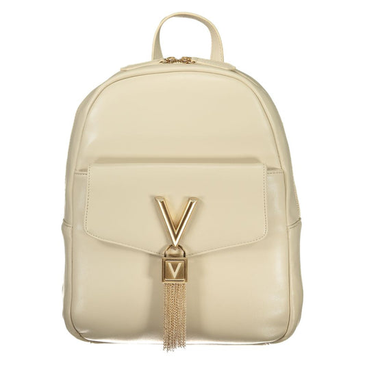 Mario Valentino Beige Polyurethane Women Backpack - ClickThatClicks 