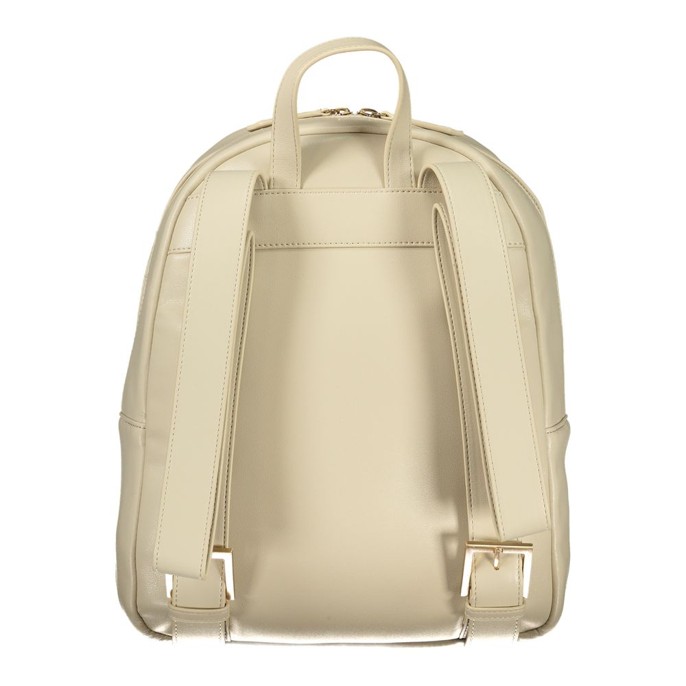 Mario Valentino Beige Polyurethane Women Backpack - ClickThatClicks 