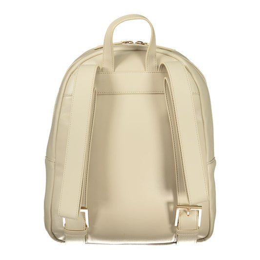 Mario Valentino Beige Polyurethane Women Backpack - ClickThatClicks 