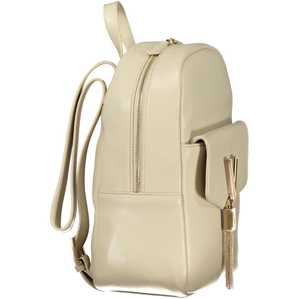 Mario Valentino Beige Polyurethane Women Backpack - ClickThatClicks 