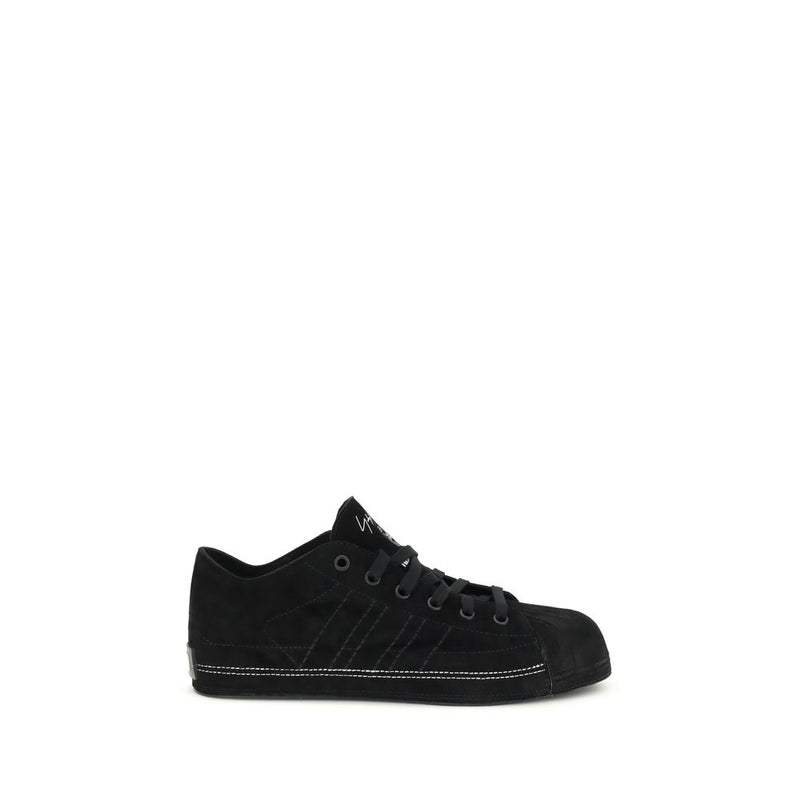 Y-3 Black Leather Low Top Sneakers