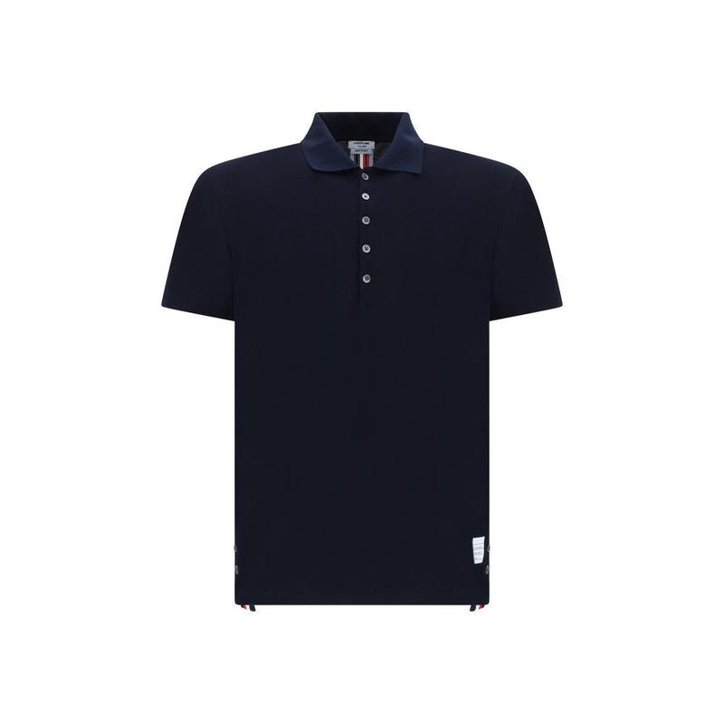 Thom Browne Blue Cotton Polo Shirt