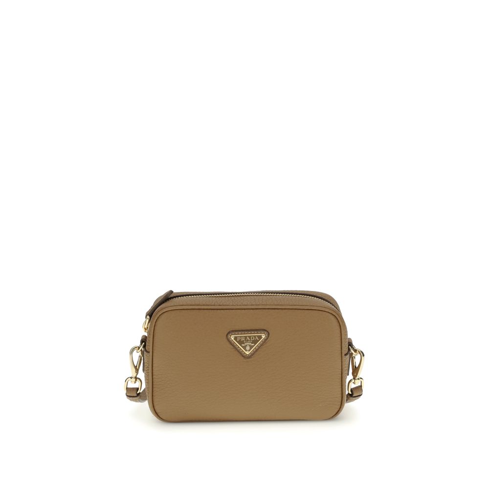 Prada Beige Calf Leather Bos Taurus Shoulder Bag - ClickThatClicks 