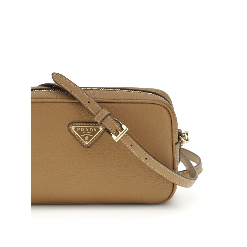 Prada Beige Calf Leather Bos Taurus Shoulder Bag - ClickThatClicks 