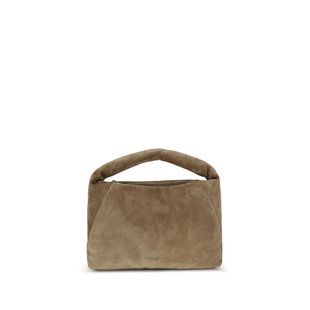 Brunello Cucinelli Beige Calf Leather Bos Taurus Shoulder Bag