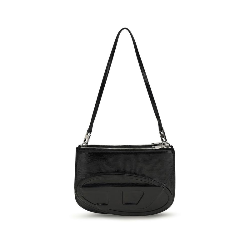 Diesel Black Calf Leather Bos Taurus Shoulder Bag