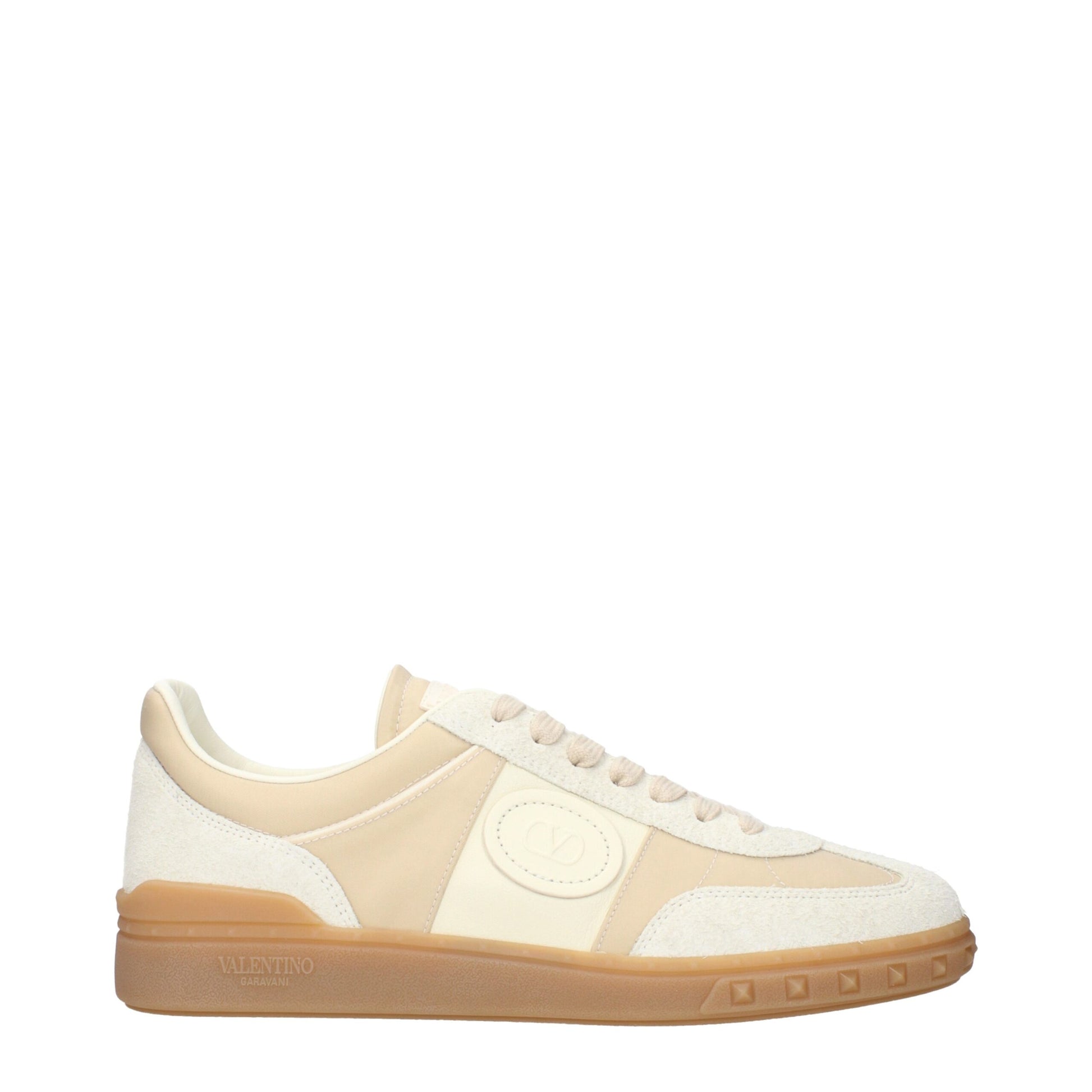 Valentino Garavani Beige Fabric Low Top Sneakers - ClickThatClicks 