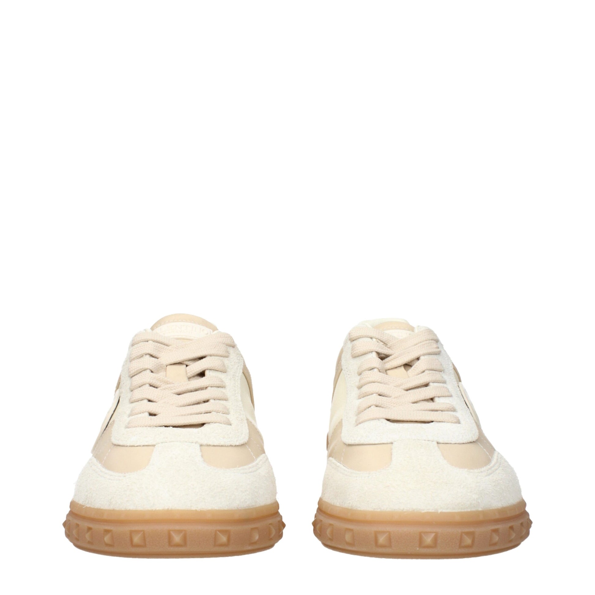 Valentino Garavani Beige Fabric Low Top Sneakers - ClickThatClicks 
