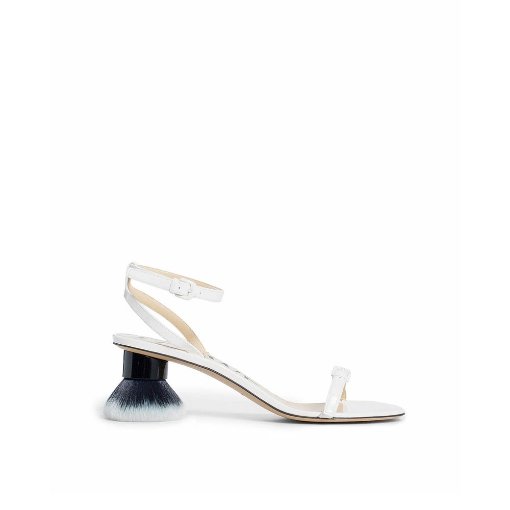 Loewe White Lamb Leather Stiletto Heel Sandals