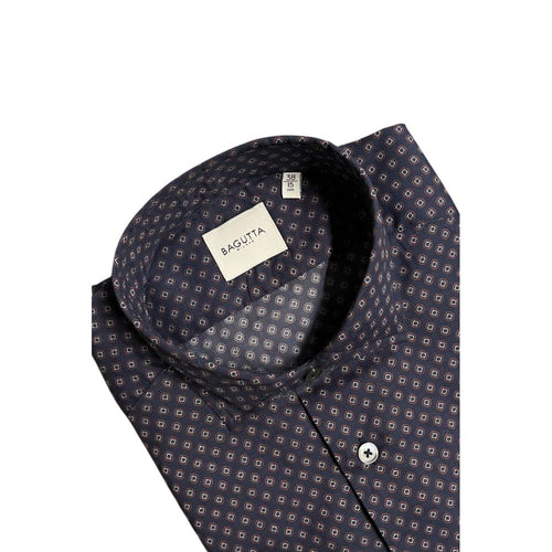 Bagutta Blue Cotton Men's Slim Fit Shirt - ClickThatClicks 