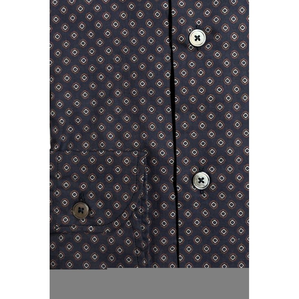 Bagutta Blue Cotton Men's Slim Fit Shirt - ClickThatClicks 