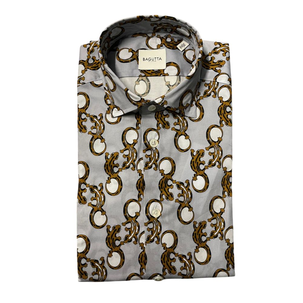 Bagutta Multicolor Cotton Men Shirt - ClickThatClicks 