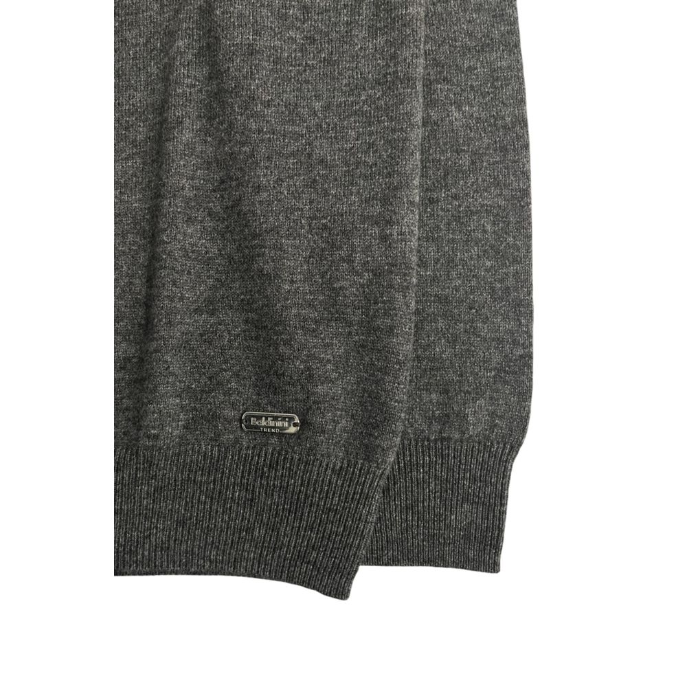 Baldinini Trend Gray Cashmere Men Sweater - ClickThatClicks 