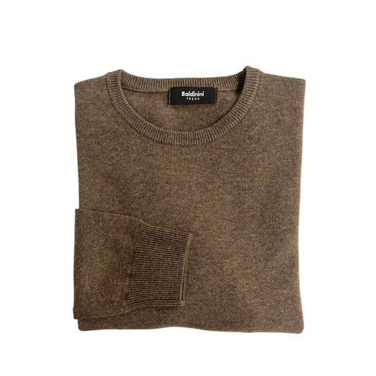 Baldinini Trend Brown Cashmere Men Sweater - ClickThatClicks 