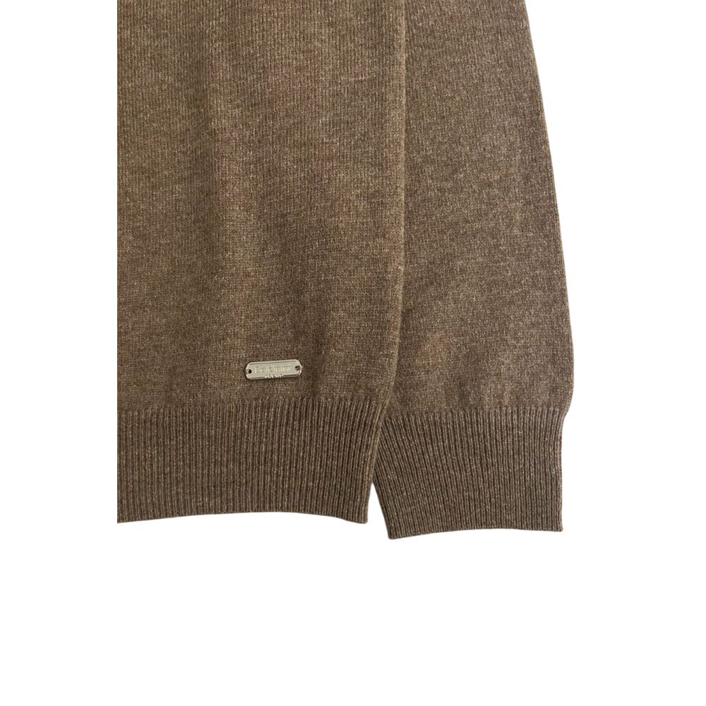 Baldinini Trend Brown Cashmere Men Sweater - ClickThatClicks 