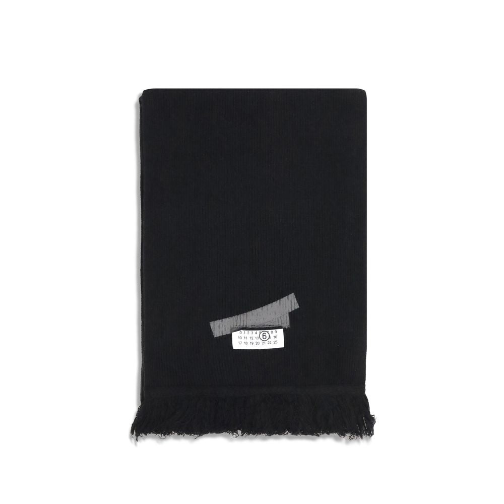 MM6 Black Wool Scarf