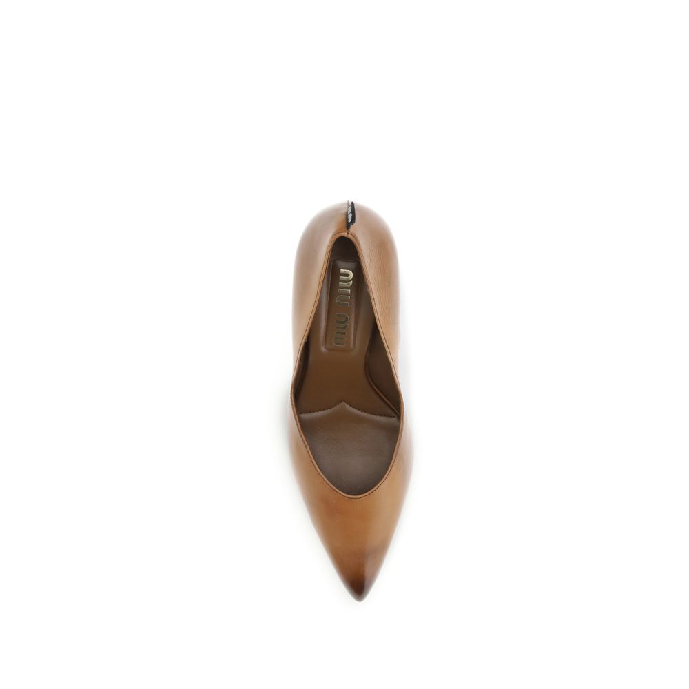 Miu Miu Beige Calf Leather Bos Taurus Pumps - ClickThatClicks 