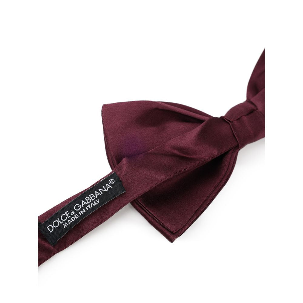 Dolce & Gabbana Bordeaux Silk Bowtie - ClickThatClicks 