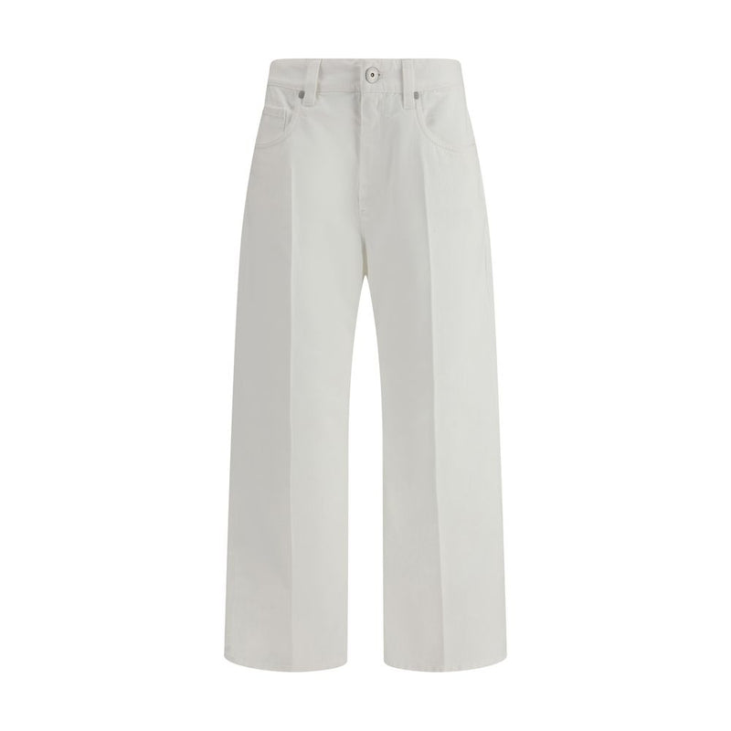 Brunello Cucinelli White Cotton Cropped Jeans