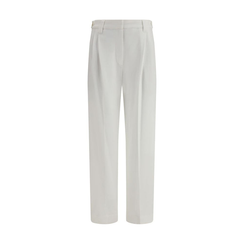 Brunello Cucinelli White Cotton Dress Pants