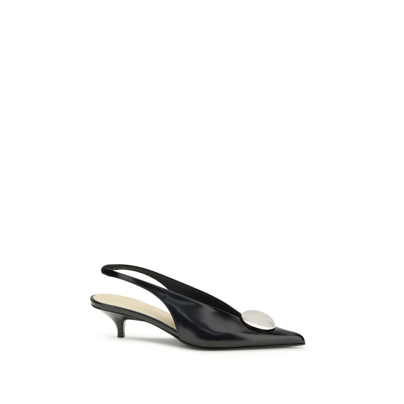 Proenza Schouler Black Calf Leather Bos Taurus Mid Heel Pumps