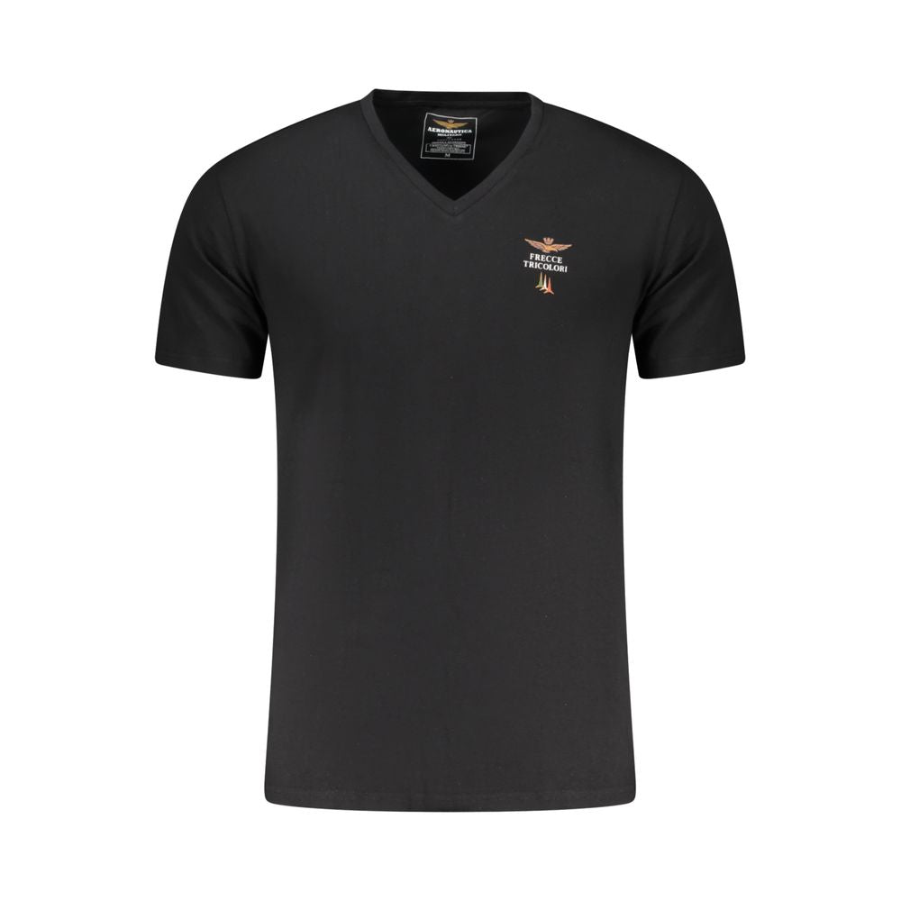 Aeronautica Militare Black Cotton Men's T-Shirt - ClickThatClicks 