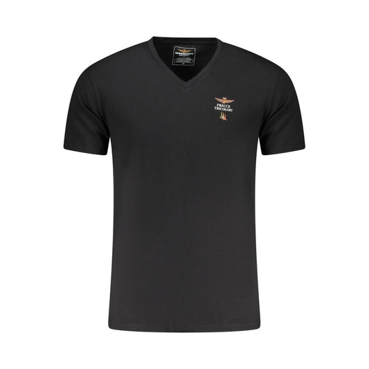 Aeronautica Militare Black Cotton Men's T-Shirt - ClickThatClicks 