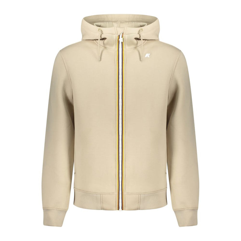 K-WAY Beige Polyester Men Sweater with Hood