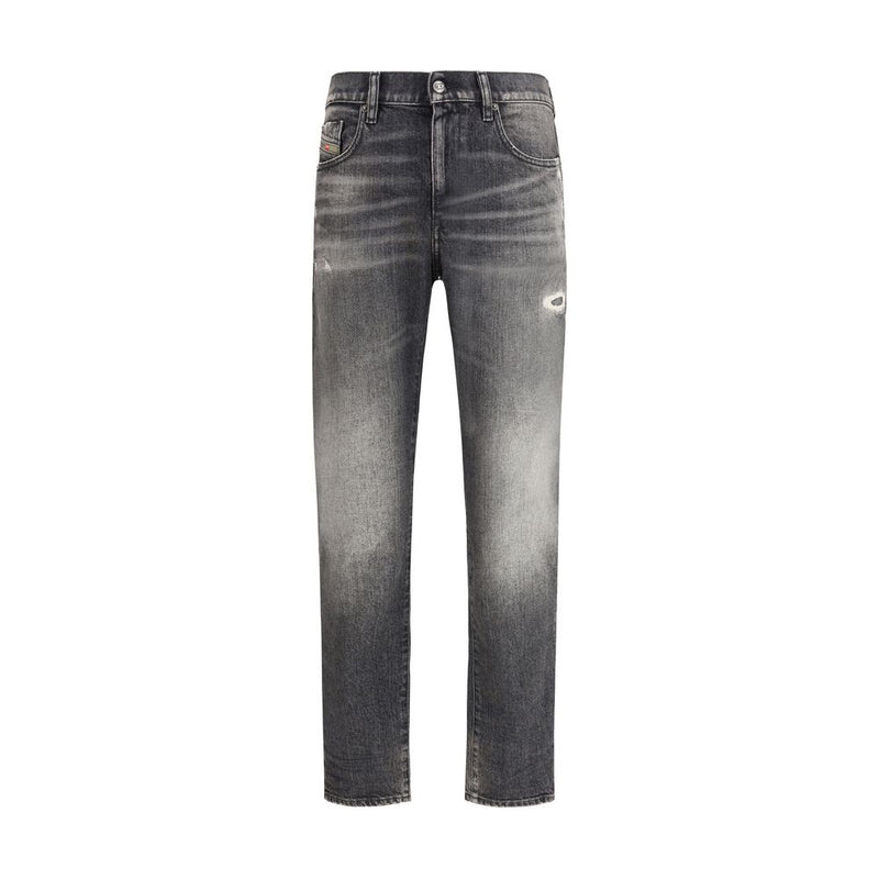 Diesel Gray Cotton Relaxed Fit Jeans