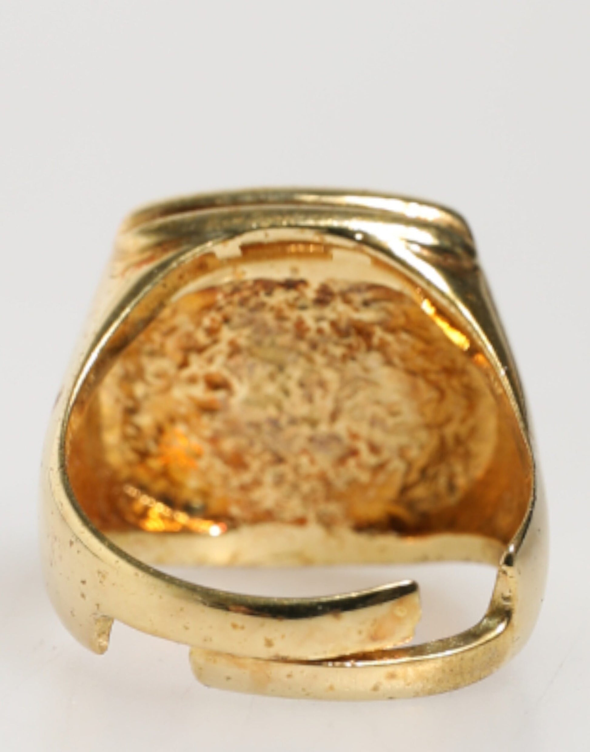 Dolce & Gabbana Gold-Tone Real Brass Black Enamel "J" Adjustable Rings - ClickThatClicks 