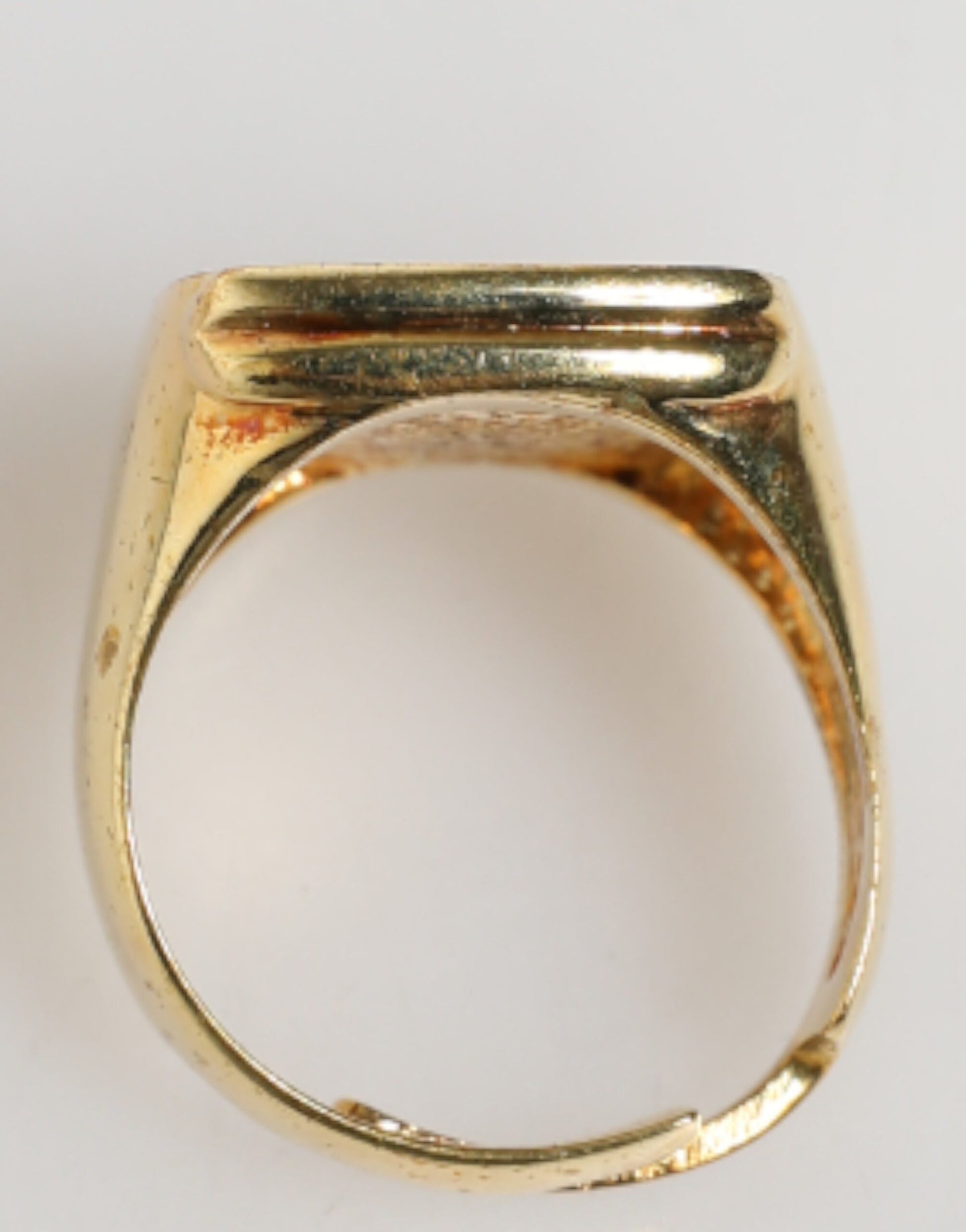 Dolce & Gabbana Gold-Tone Real Brass Black Enamel "J" Adjustable Rings - ClickThatClicks 