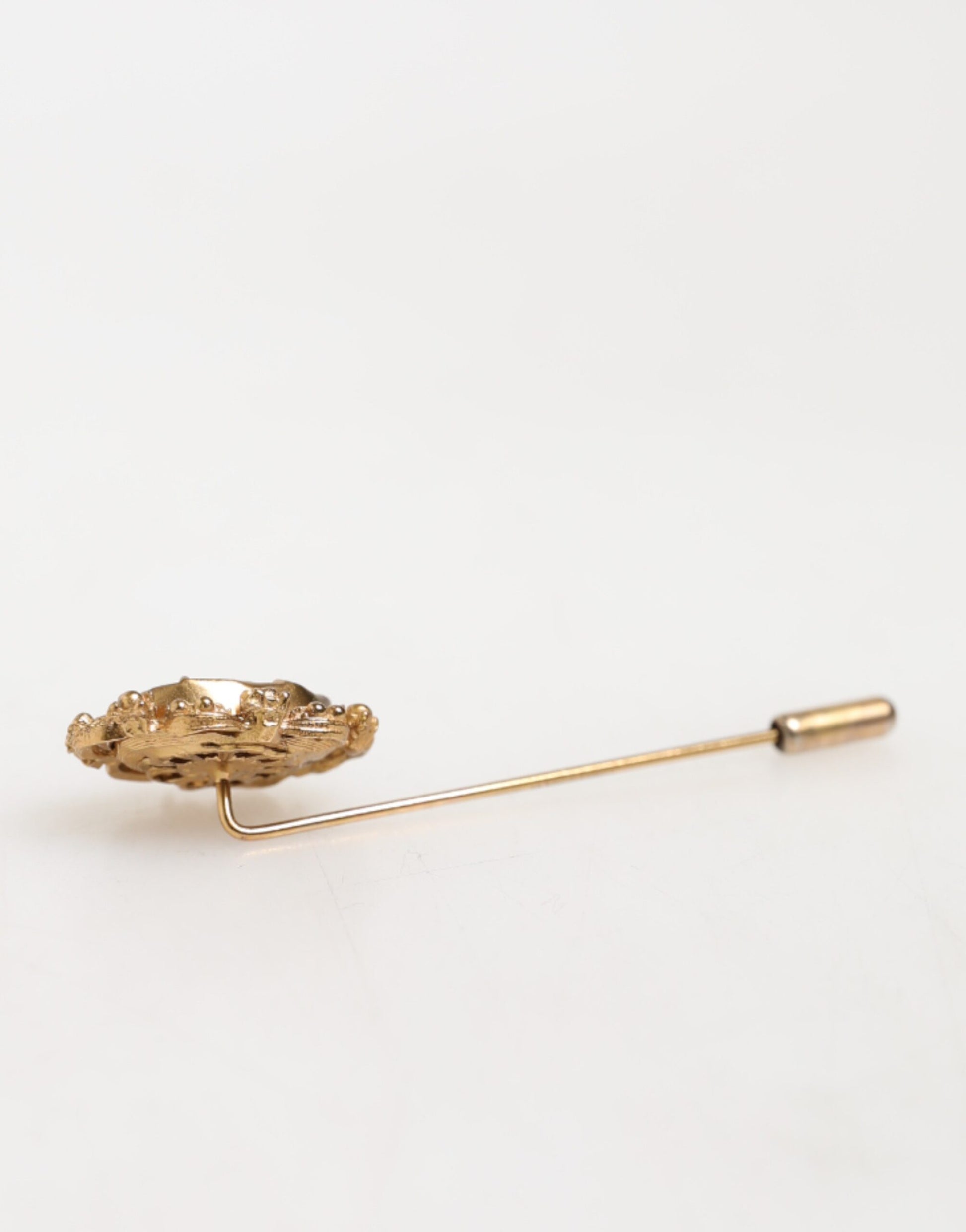 Dolce & Gabbana Gold Tone Green Stone Antique Men Accessory Brooch Pin - ClickThatClicks 