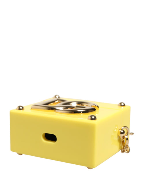 Dolce & Gabbana Yellow DG Logo Plaque Cover Gold Chain Airpods Case - ClickThatClicks 