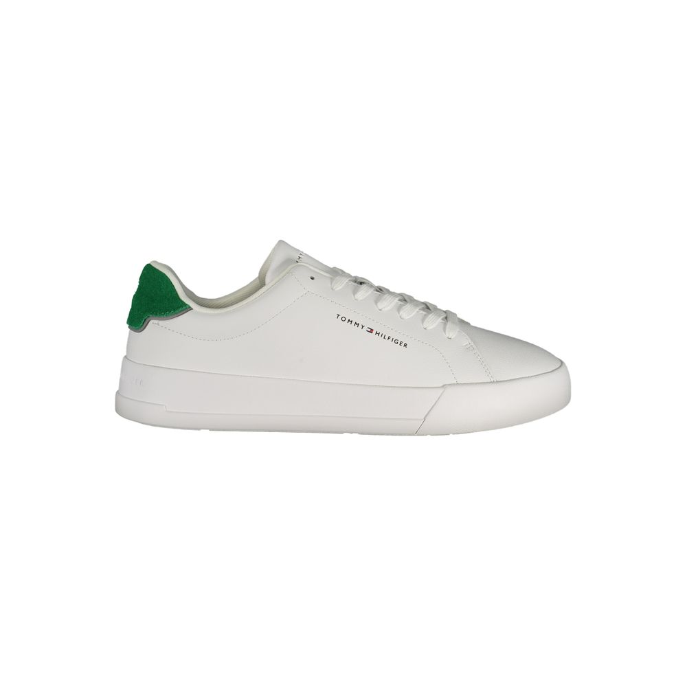 Tommy Hilfiger White Polyurethane Men Sneaker - ClickThatClicks 