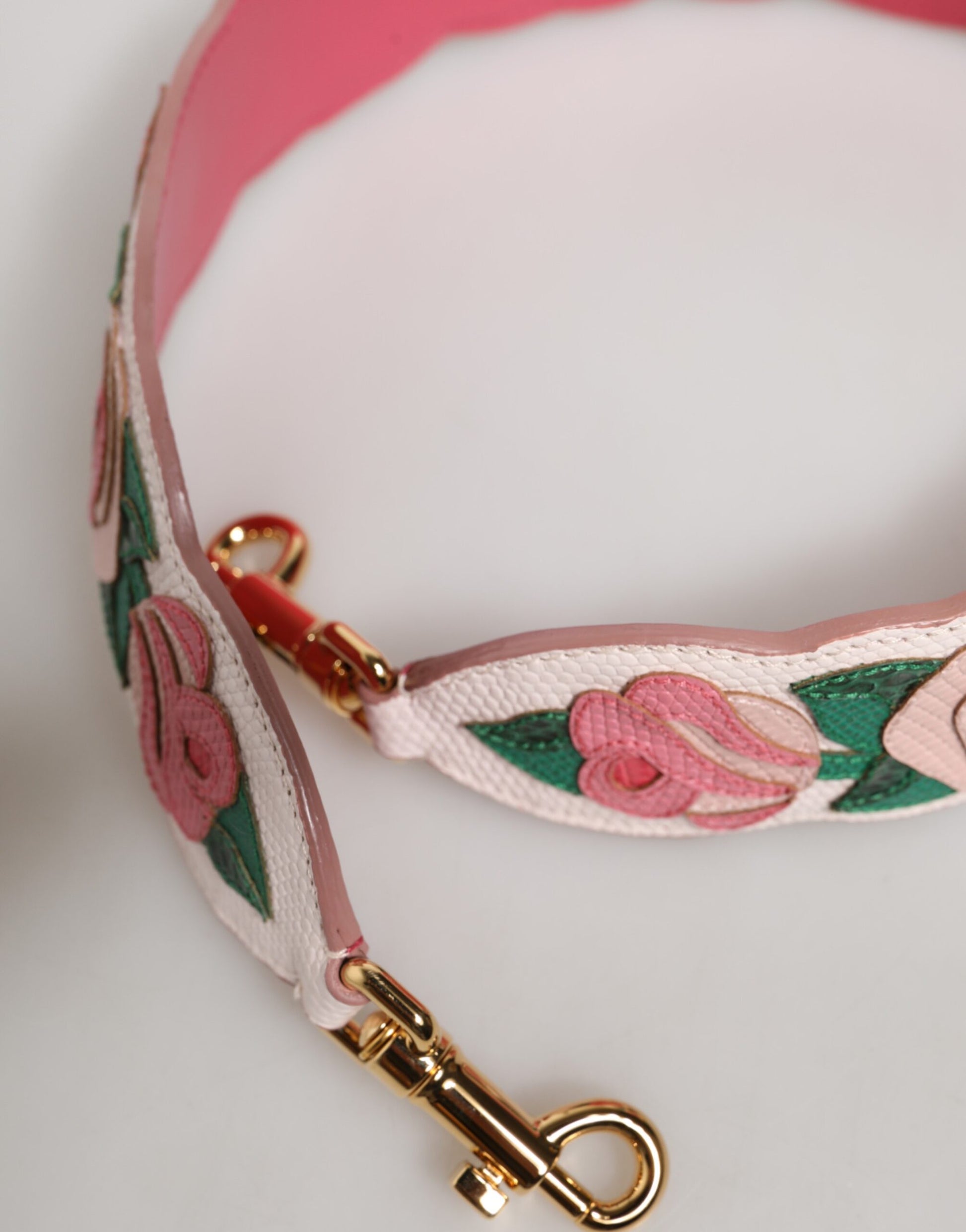 Dolce & Gabbana Strap White Floral Calf Leather Bag Accessory Shoulder - ClickThatClicks 
