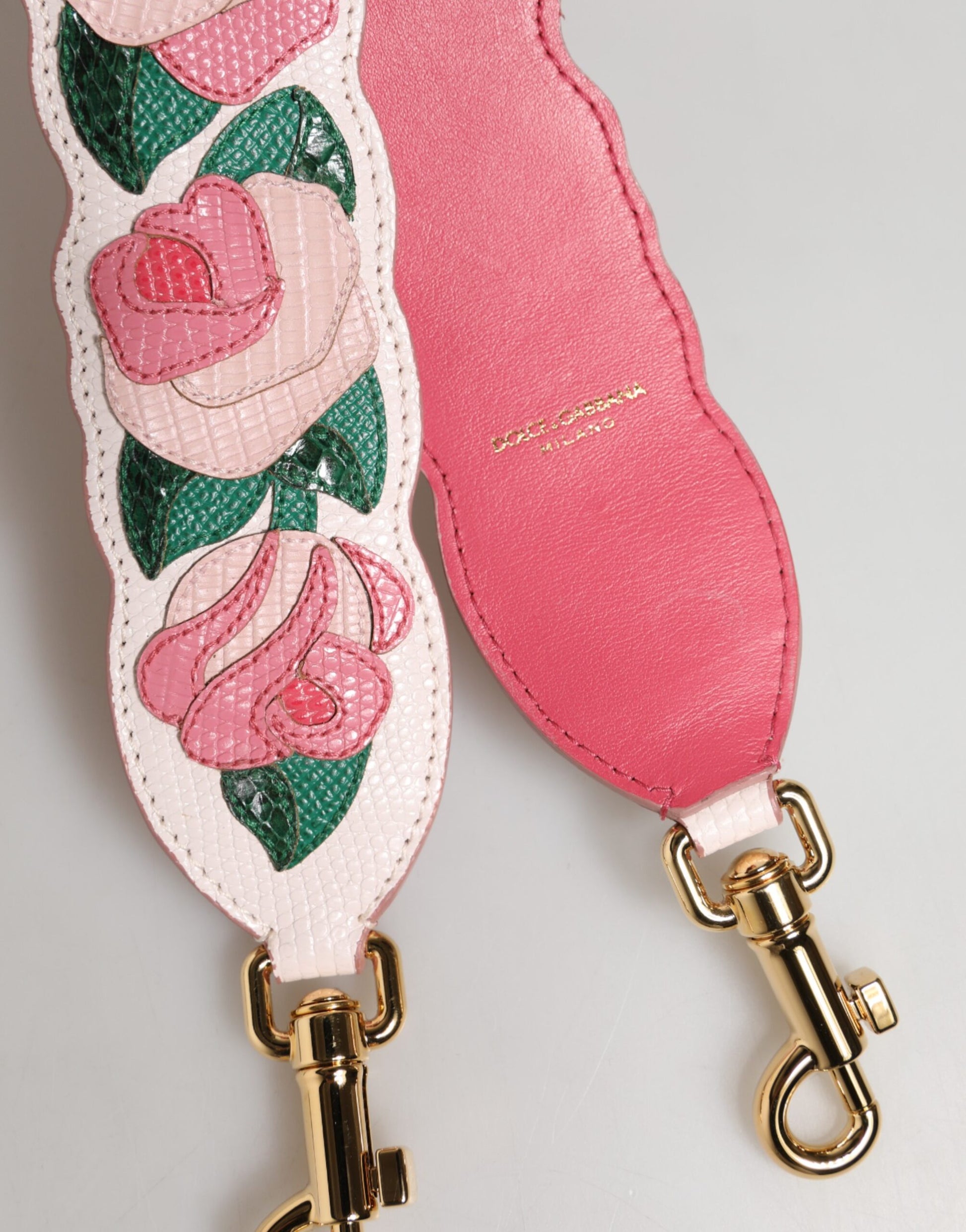 Dolce & Gabbana Strap White Floral Calf Leather Bag Accessory Shoulder - ClickThatClicks 