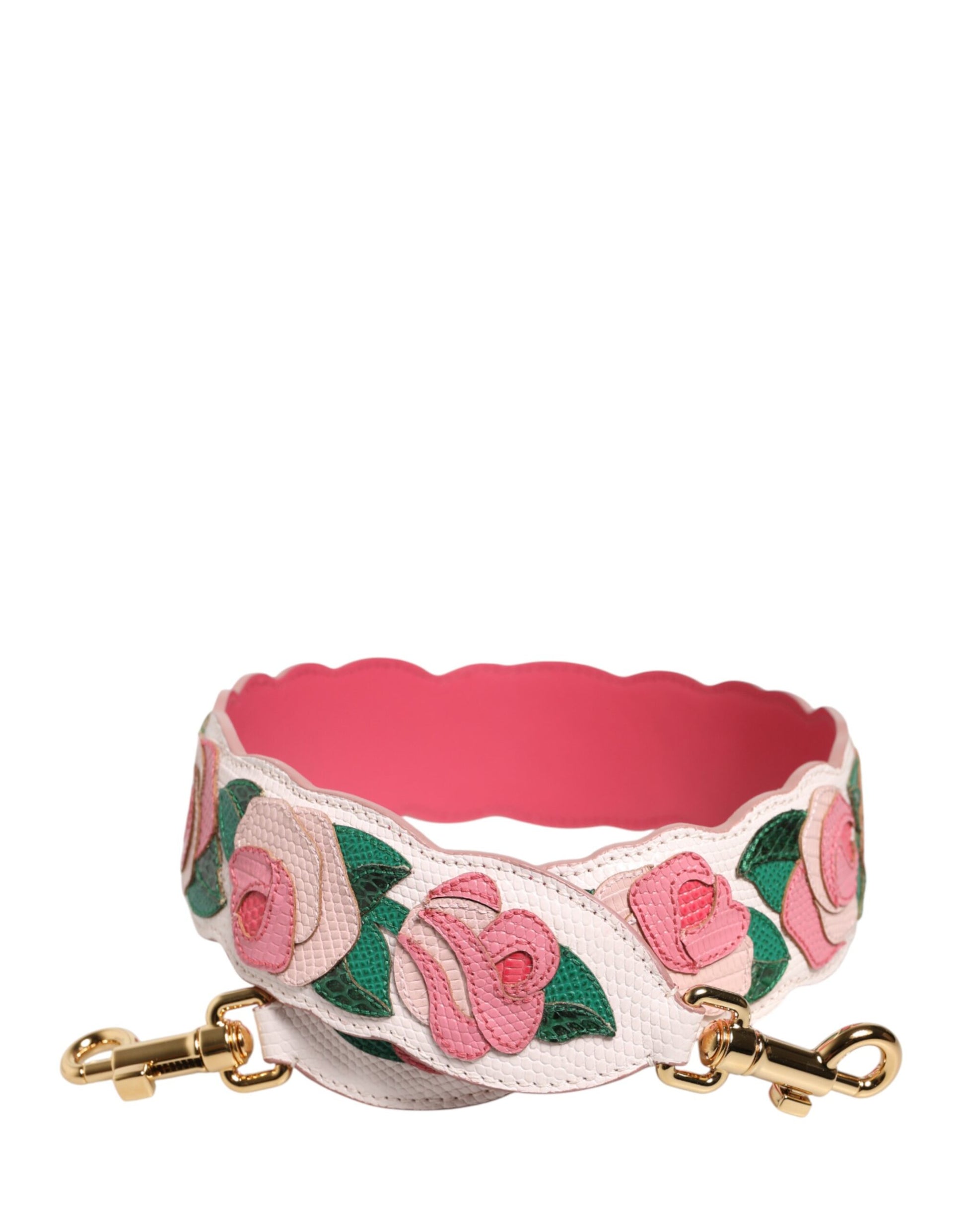 Dolce & Gabbana Strap White Floral Calf Leather Bag Accessory Shoulder - ClickThatClicks 