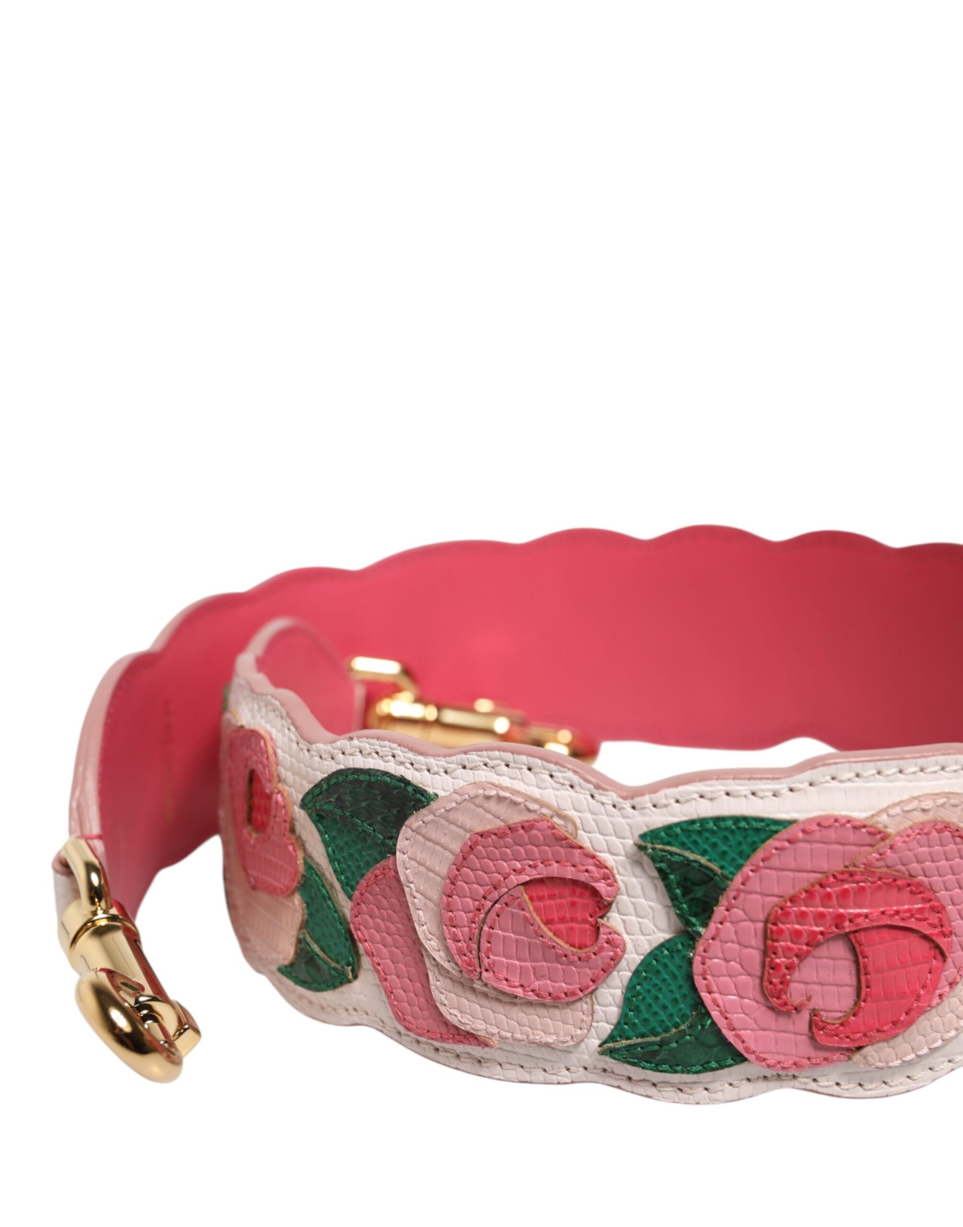 Dolce & Gabbana Strap White Floral Calf Leather Bag Accessory Shoulder - ClickThatClicks 