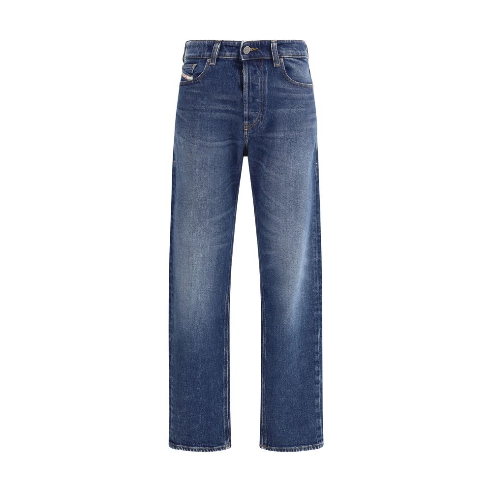 Diesel Blue Cotton Straight-Leg Jeans