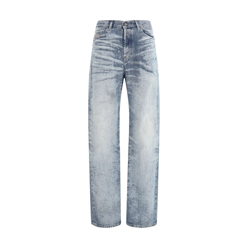 Diesel Blue Cotton Straight-Leg Jeans