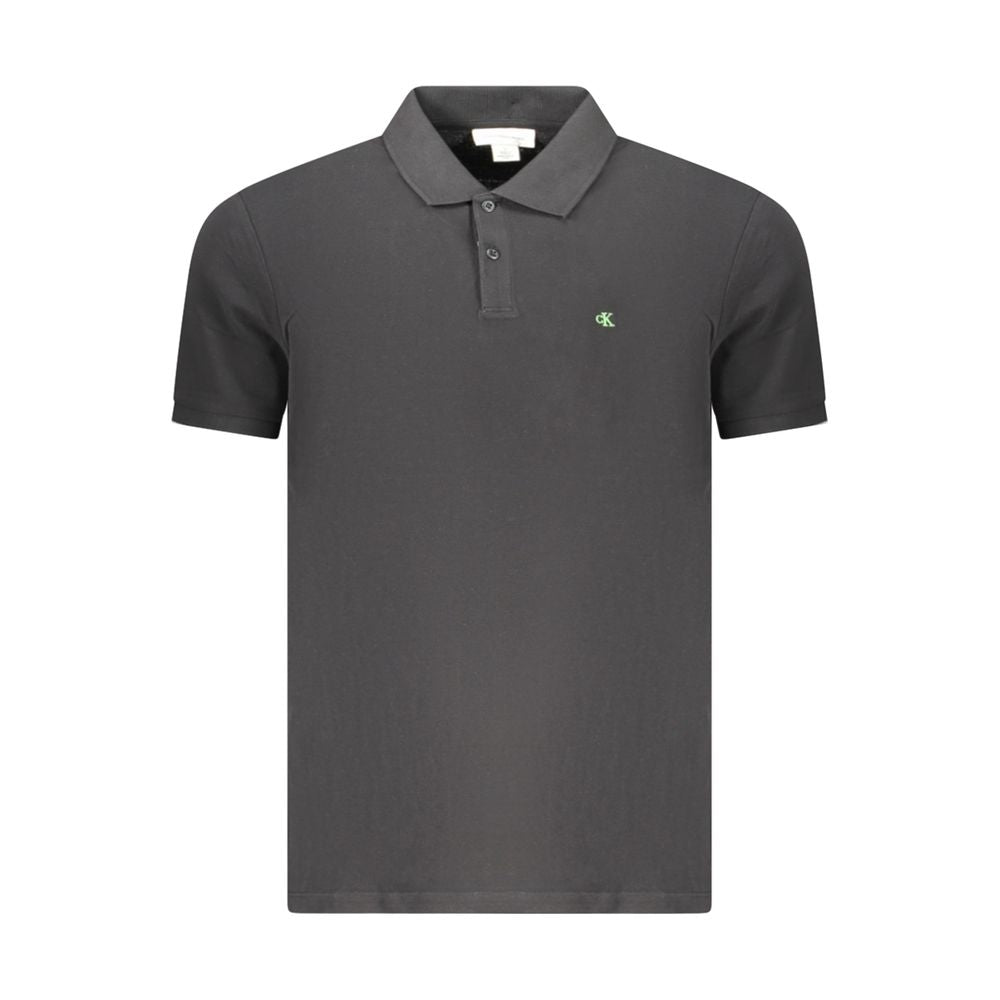 Calvin Klein Black Cotton Men Polo - ClickThatClicks 