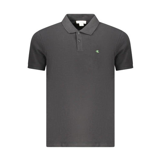 Calvin Klein Black Cotton Men Polo - ClickThatClicks 