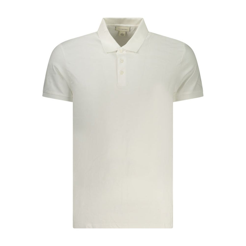 Calvin Klein White Cotton Men Polo Shirt