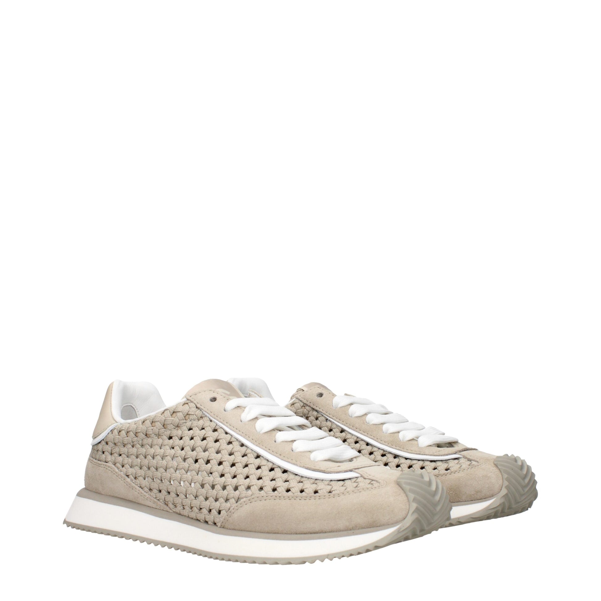 Dolce & Gabbana Beige Fabric Low Top Sneakers - ClickThatClicks 