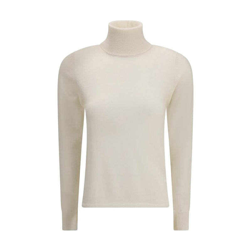 Max Mara White Wool Turtleneck
