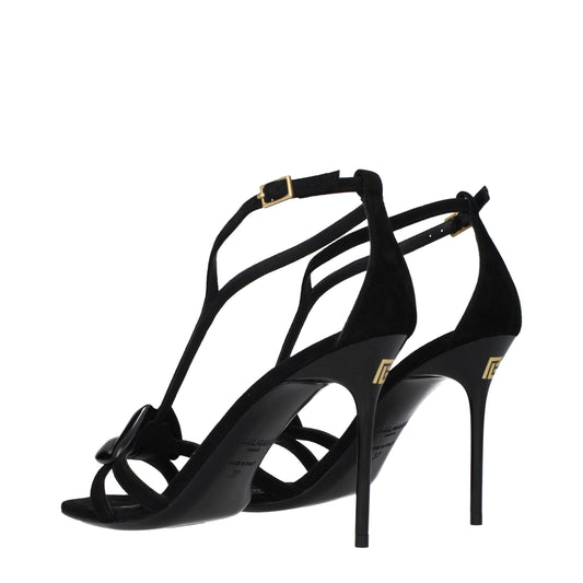 Balmain Black Leather Stiletto Heel Sandals - ClickThatClicks 